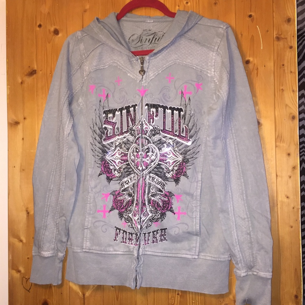 COPY - Affliction gray hoodie NWT